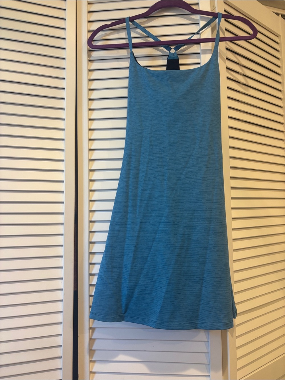 Outdoor Voices Teal Strappy Swing Tank Dress